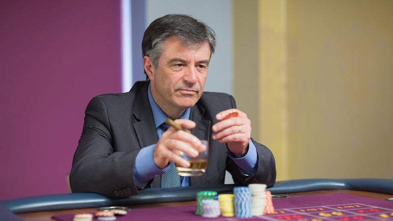 Angry Man on Roulette Table