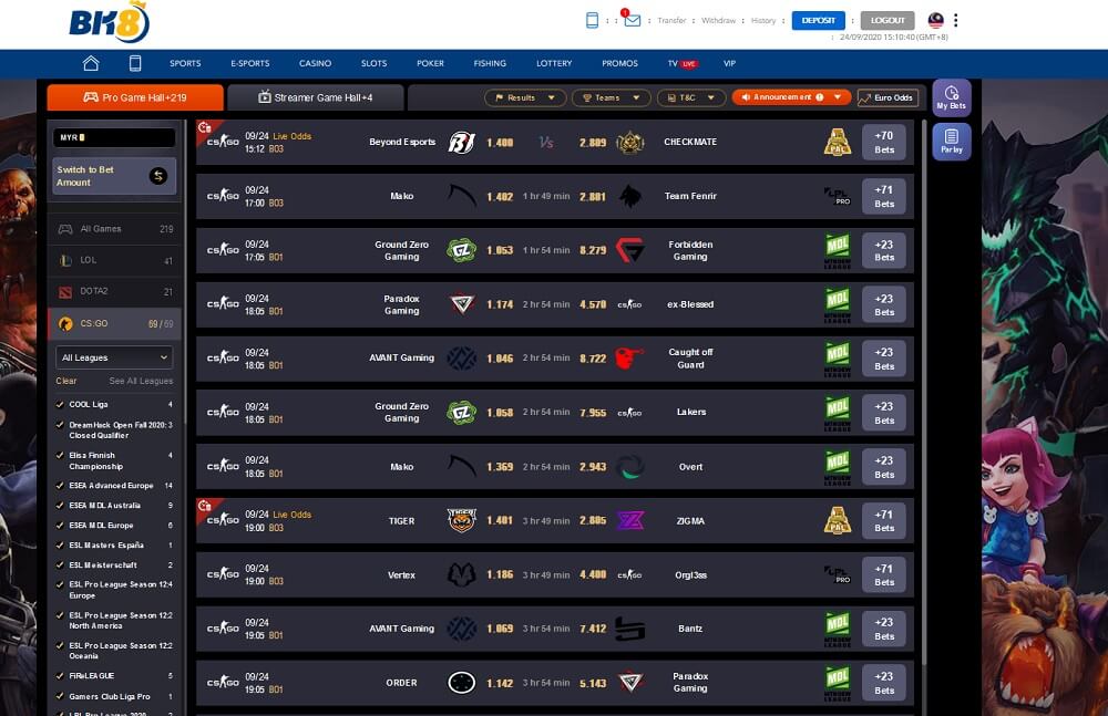 IM Esports x BK8Asia - CSGO Betting Odds