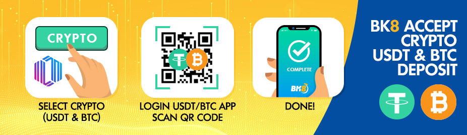 BK8 Crypto Deposit Methods - BTC and USDT