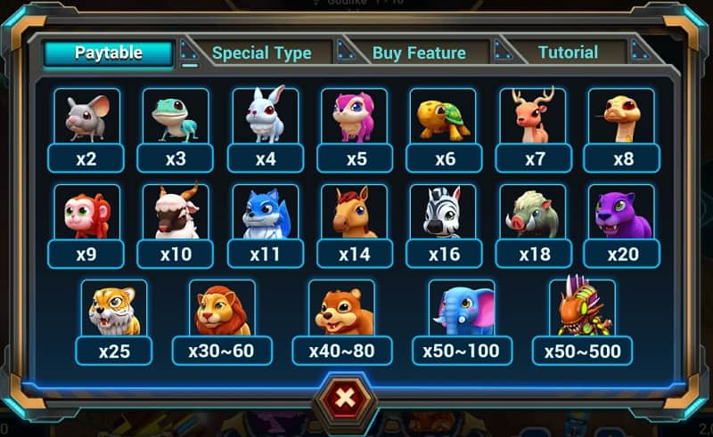 Alien Hunter - Paytable
