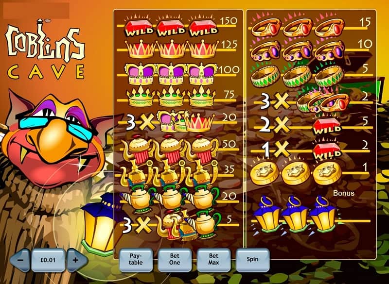 Goblins Cave Slot - Paytable